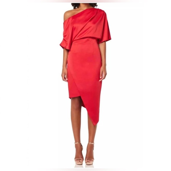 Elliatt - Carson One-Shoulder Satin Dress - New With Tags - Picture 1 of 12